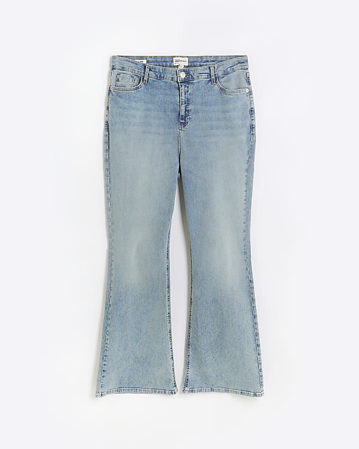 plus blu a vita alta jeans svasati