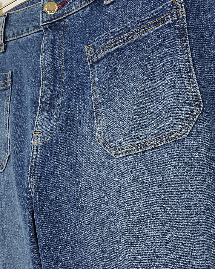 plus blu a vita alta jeans svasati