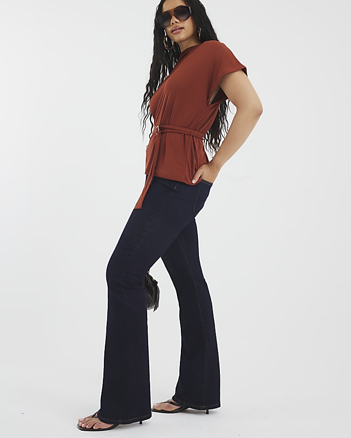 indigo mid rise jeans bootcut