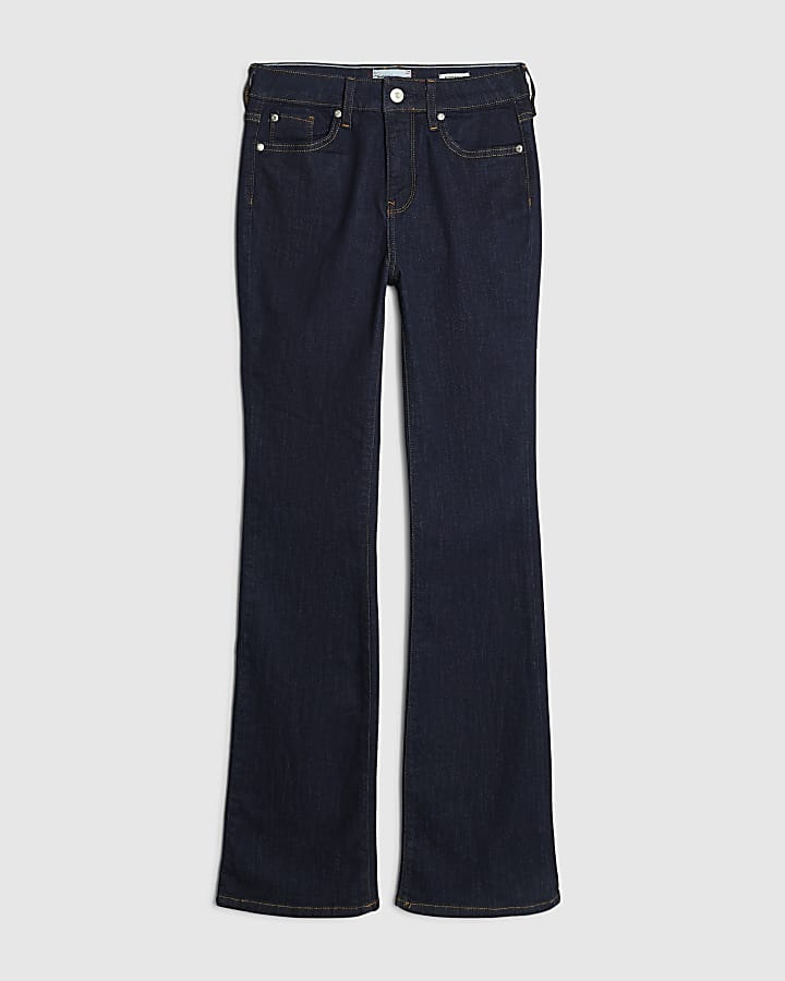 indigo mid rise jeans bootcut