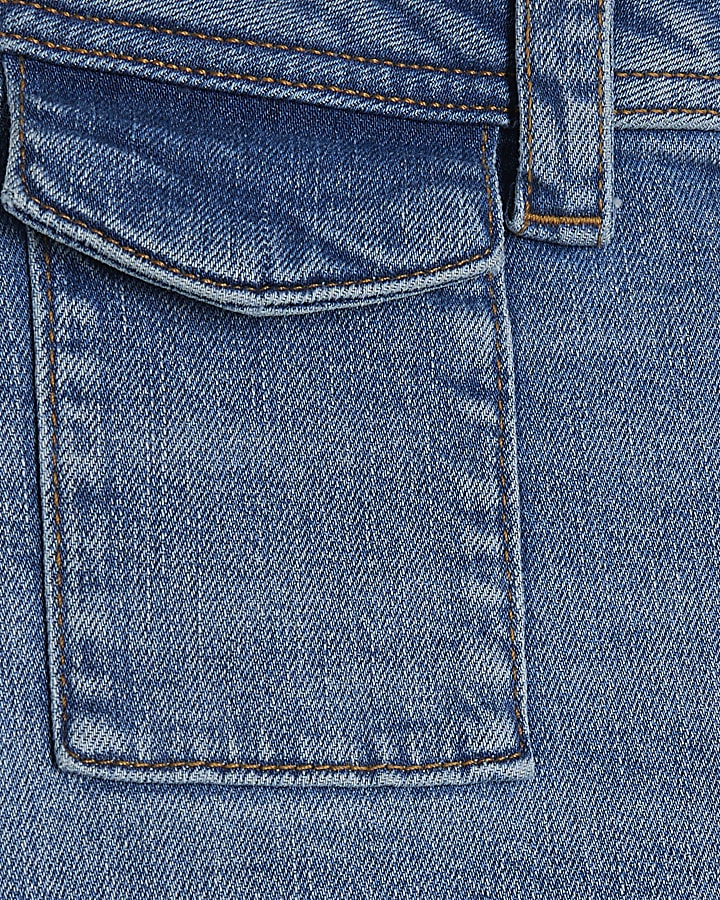 blu a vita alta vita rilassata flare jeans