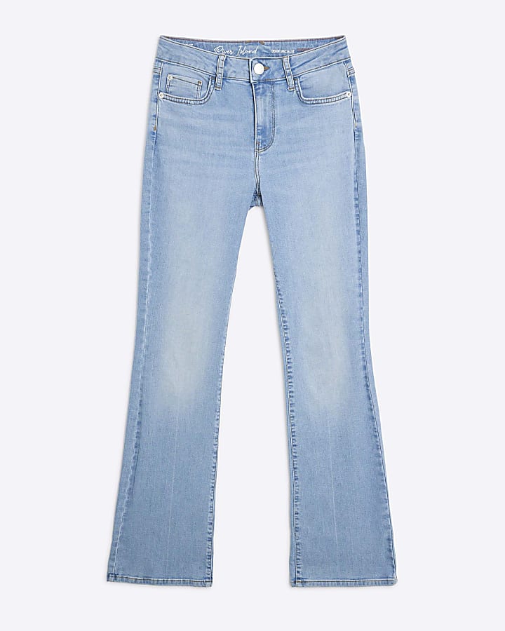 blue mid rise jeans svasati