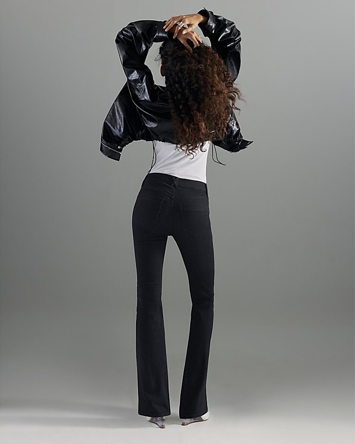 nero mid rise jeans svasati