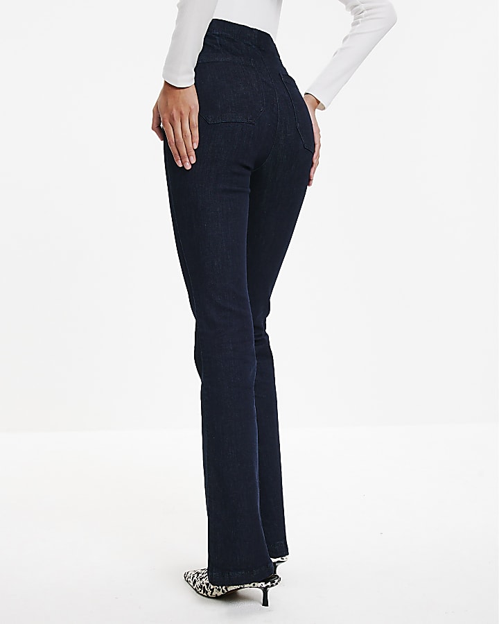 indigo pull-on scolpire jeans bootcut