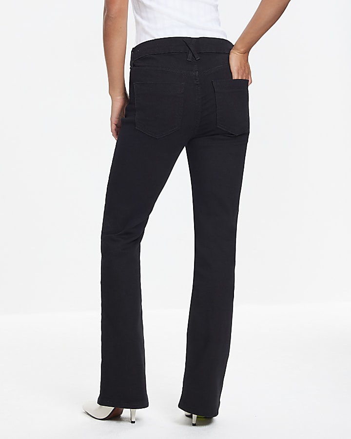 petite black mid rise jeans svasati