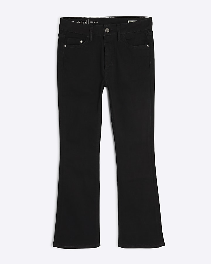 petite black mid rise jeans svasati
