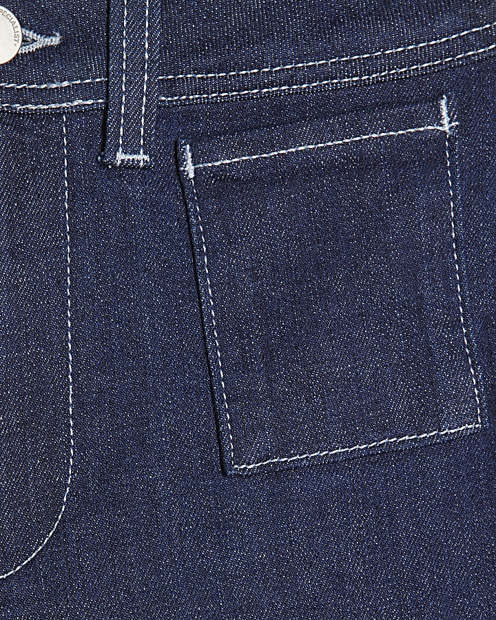 blu a vita alta vita rilassata flare jeans