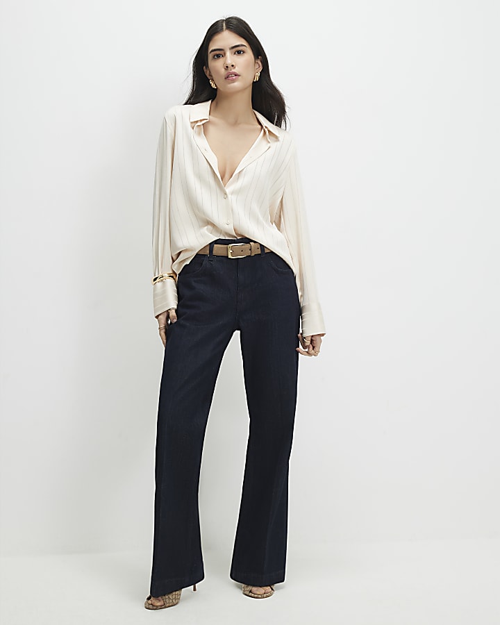 petite blue mid rise jeans bootcut