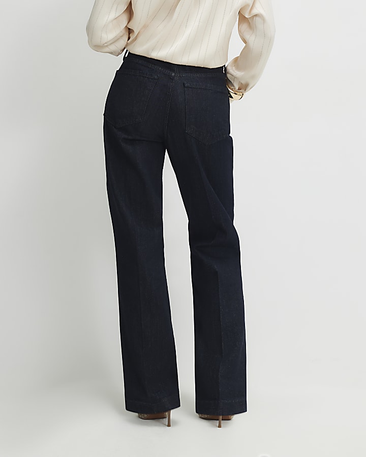 petite blue mid rise jeans bootcut