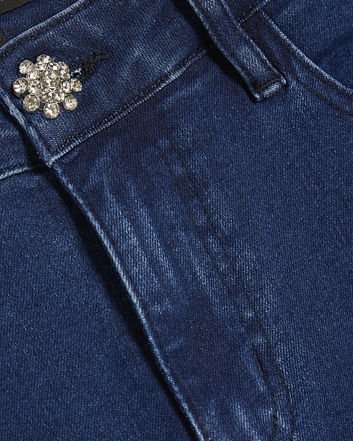 blu denim impreziosito jeans bootcut