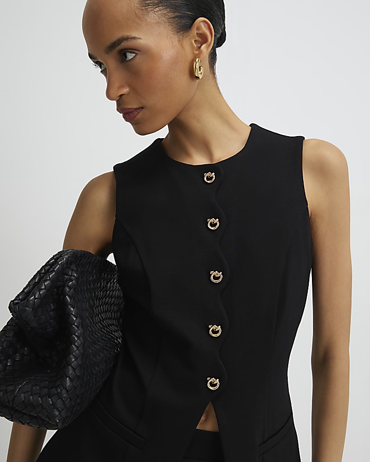 stretch nero pettine gilet