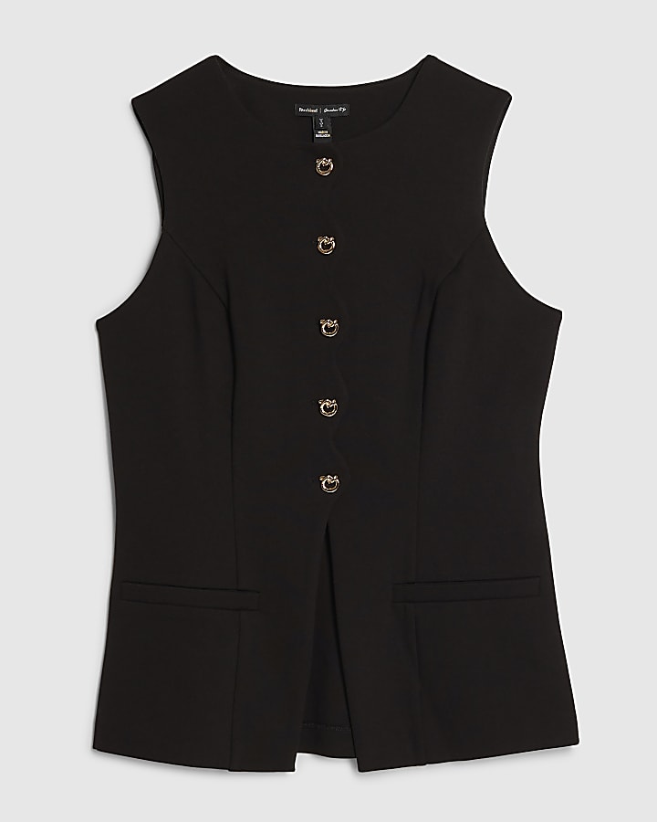 stretch nero pettine gilet