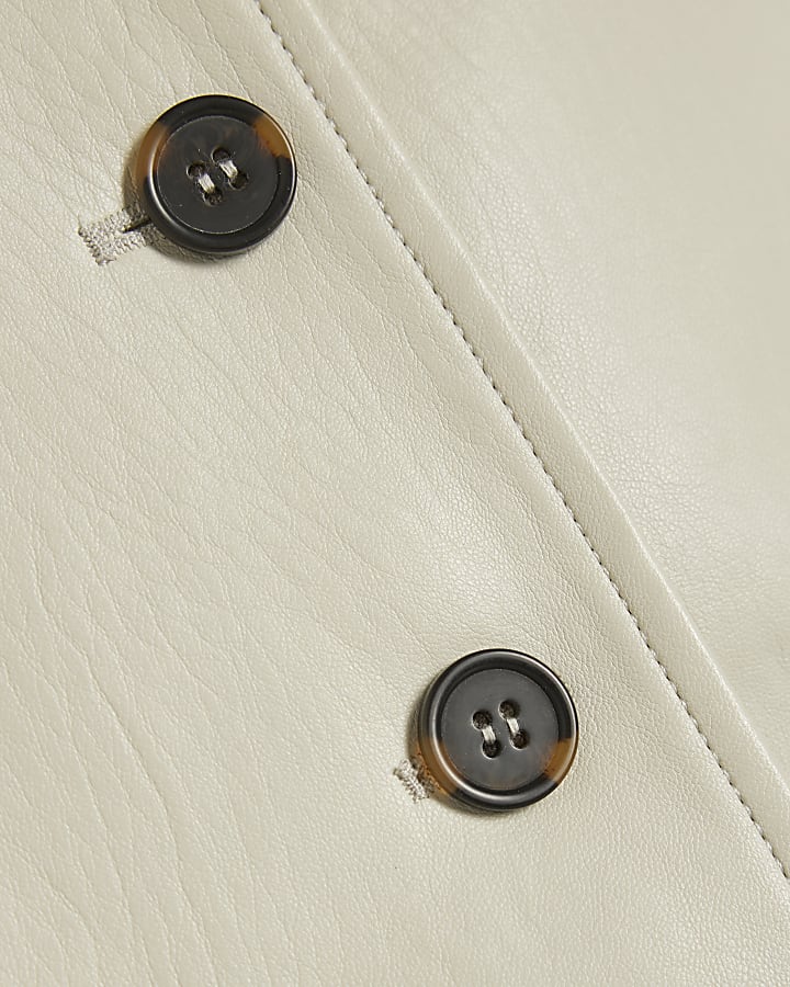 crema ecopelle senza maniche gilet