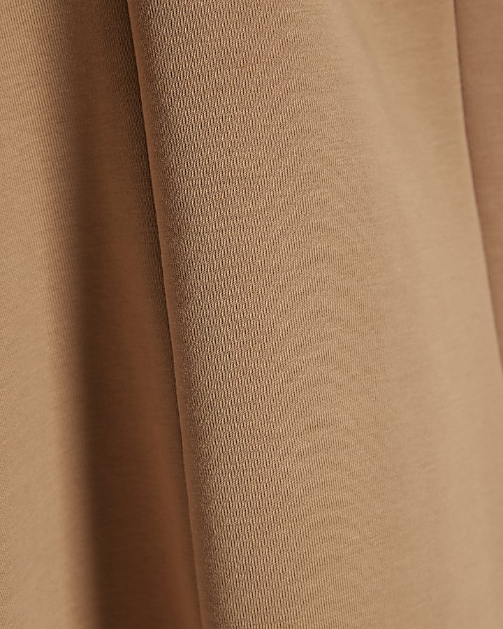 marrone collo alto senza maniche top