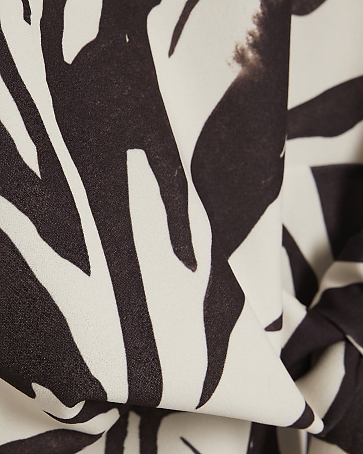 bianco zebra print tie lato in alto