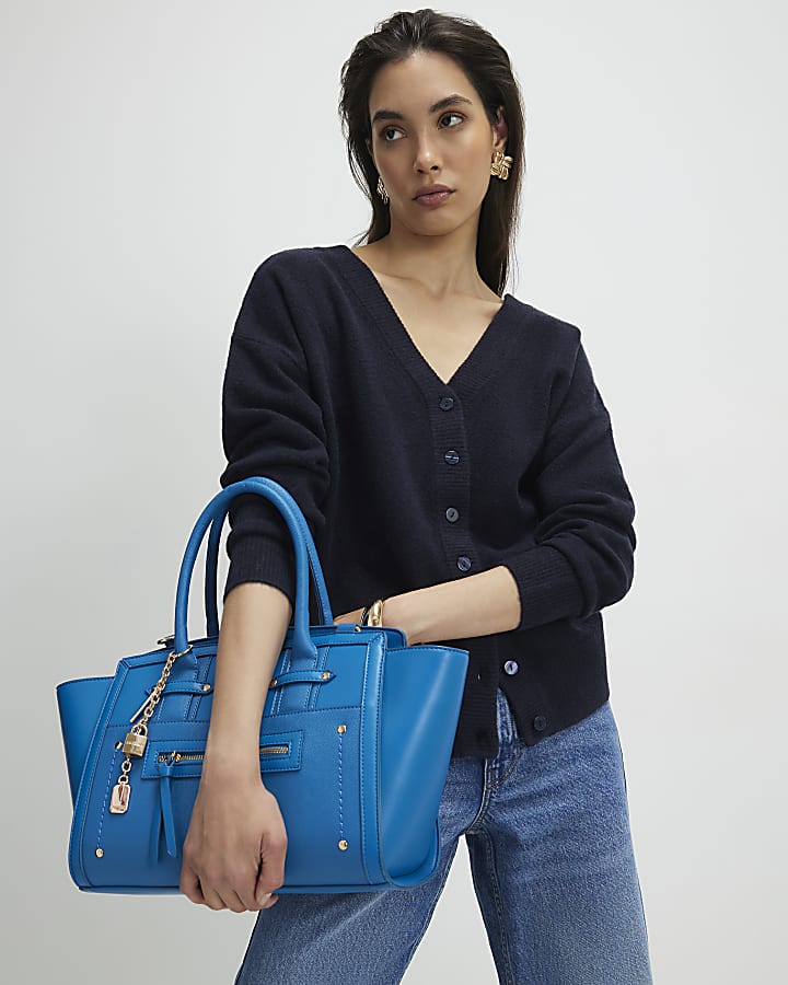 navy con collo a v cardigan