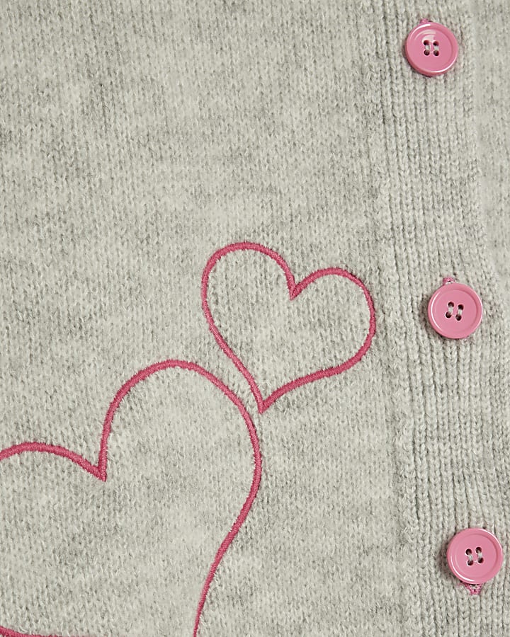 grigio cuore felice cardigan