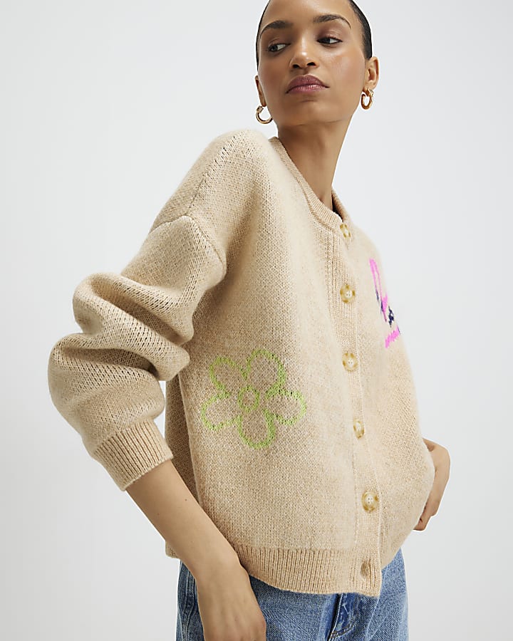 beige felice di conversazione cardigan