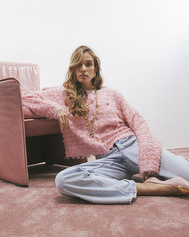 rosa boucle cardigan