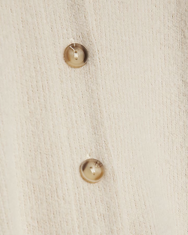 petite beige accogliente orlo bolla cardigan