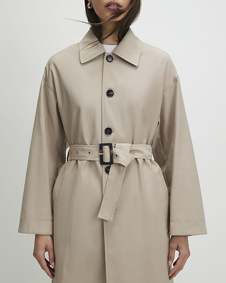 beige con cintura trench coat