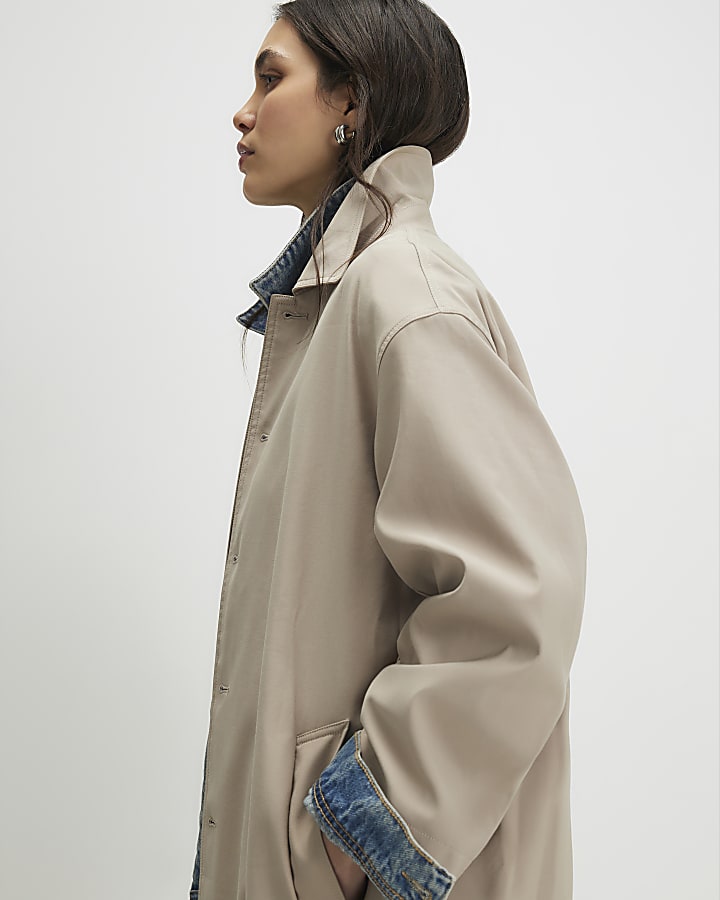 beige con cintura trench coat