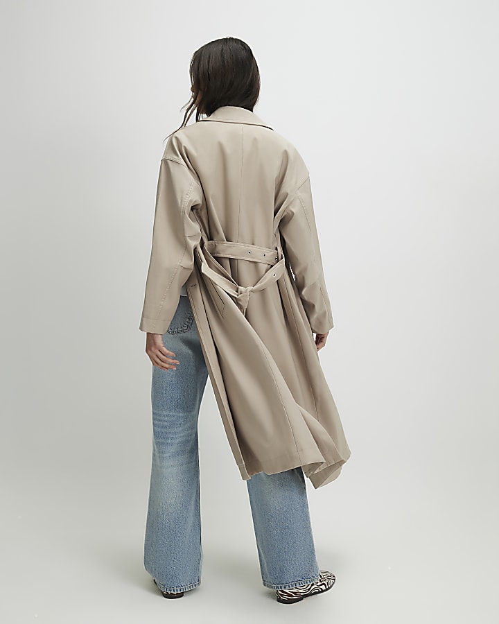 beige con cintura trench coat