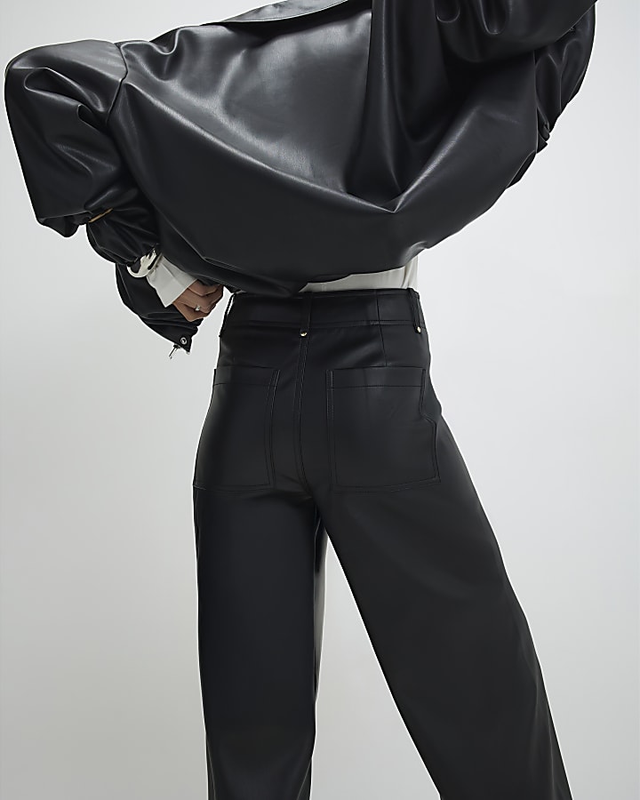 nero ecopelle pantaloni corti