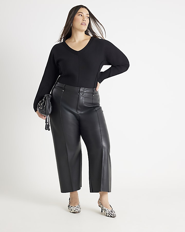 nero ecopelle pantaloni corti