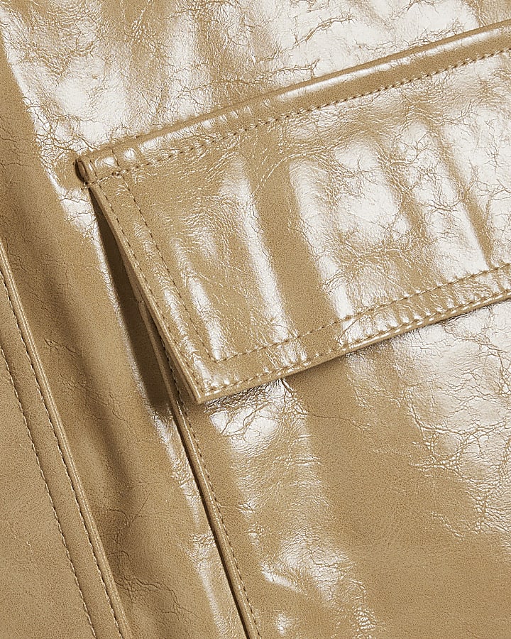 beige vinile collo a giacca bomber