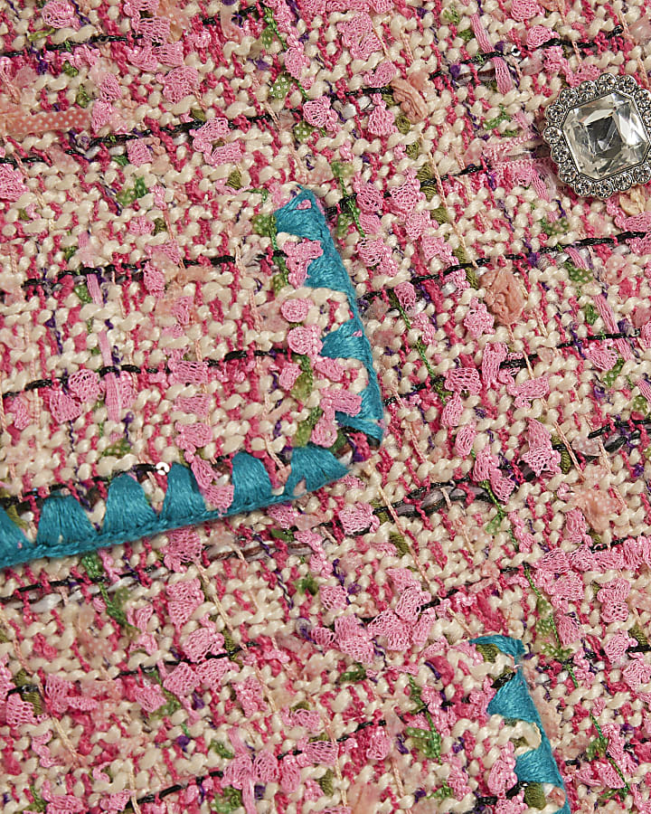 rosa whipstitch boucle trofeo giacca