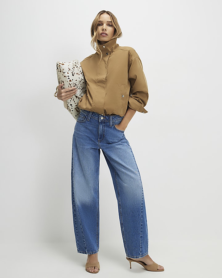 beige collo a giacca bomber