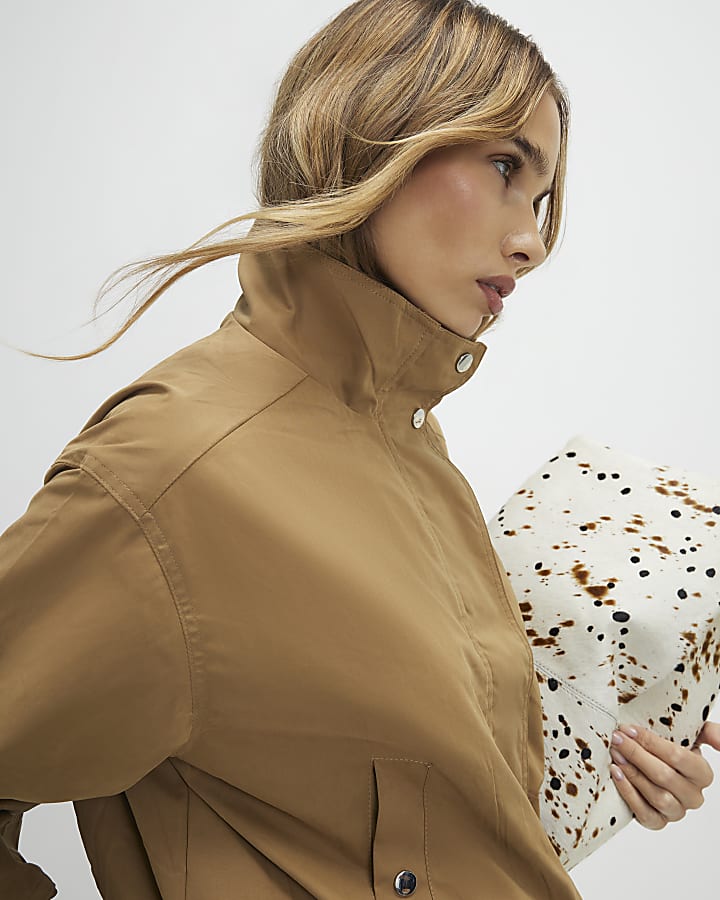 beige collo a giacca bomber
