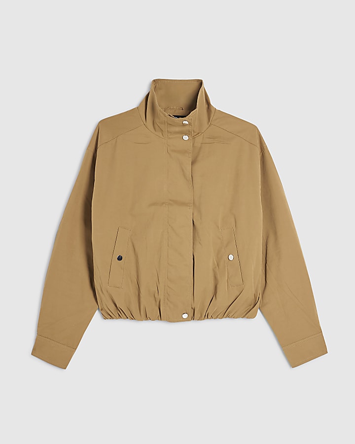 beige collo a giacca bomber