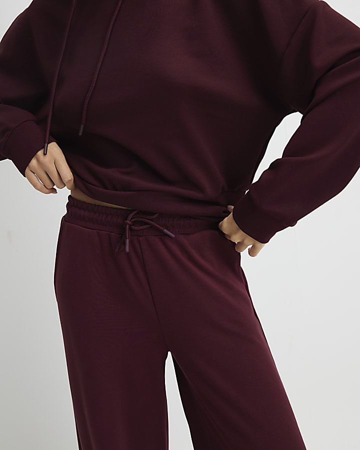 rosso premium a vita alta gamba larga jogging