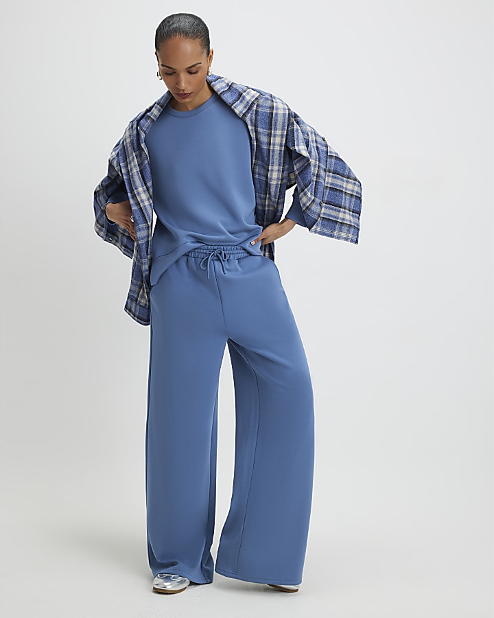 blu premium gamba larga jogging