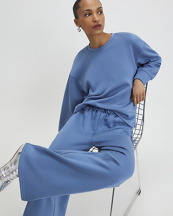 blu premium gamba larga jogging