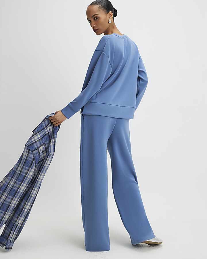blu premium gamba larga jogging