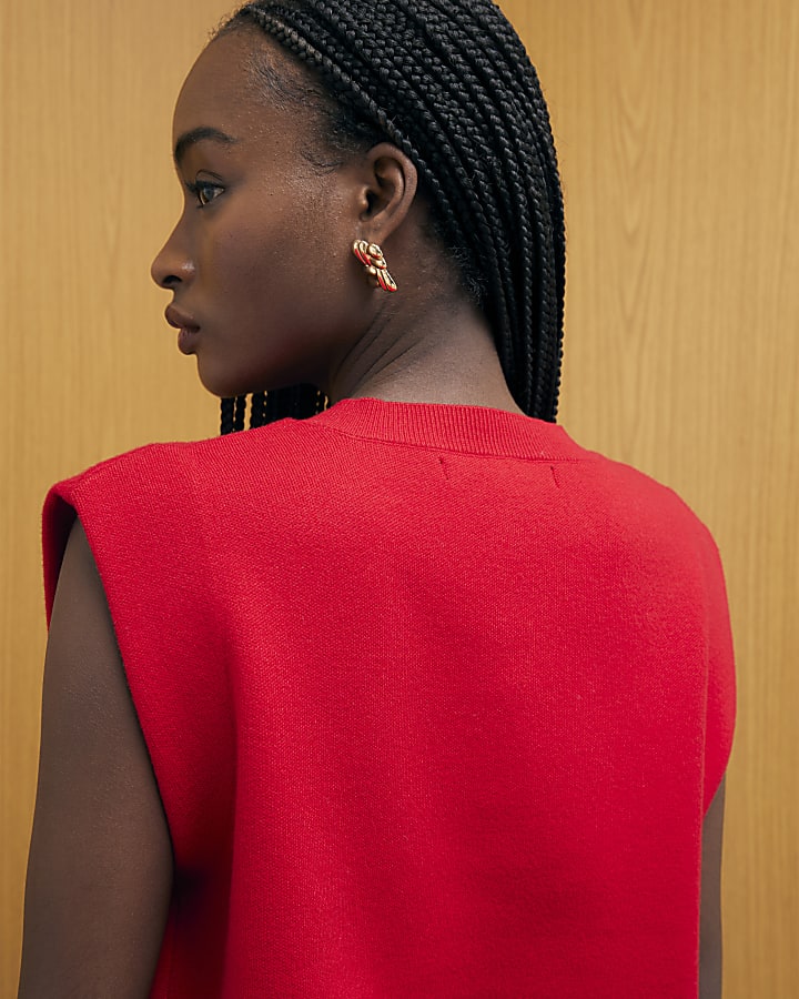 rosso maglia gilet