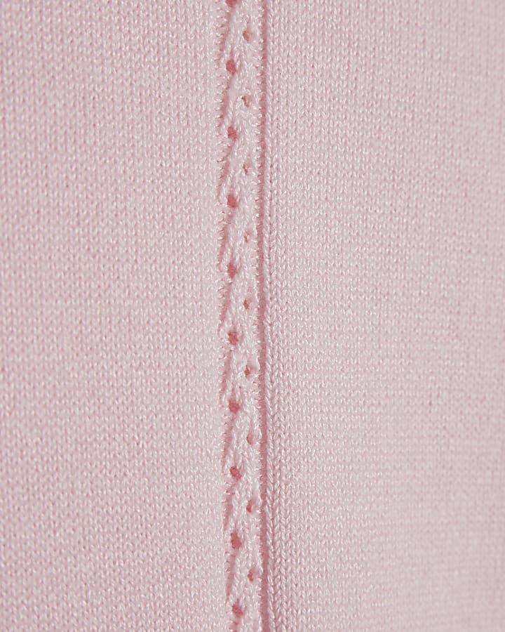 rosa manica lunga maglia top