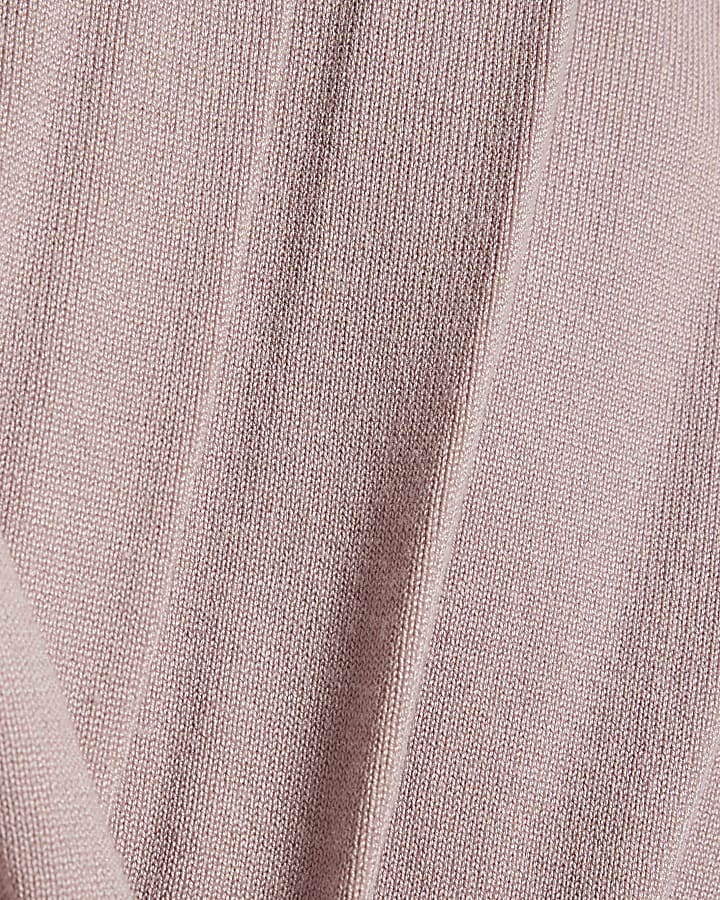 rosa maglia ibrido top a manica lunga