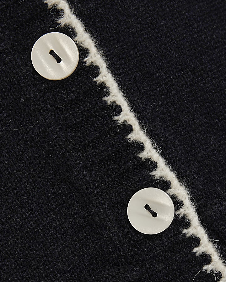 navy cravatta in maglia collo gilet