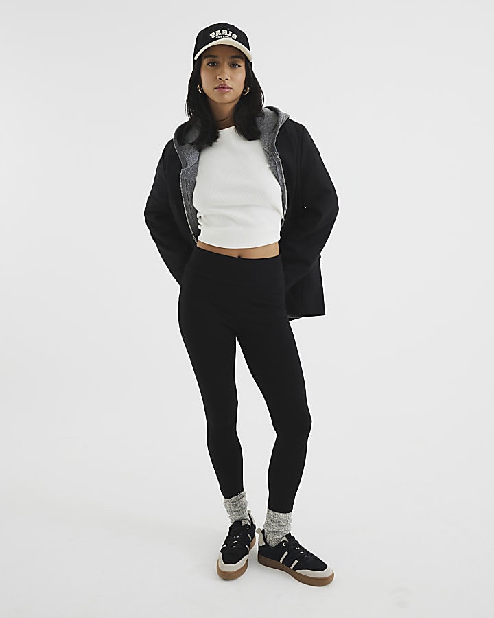 petite nero a vita alta leggings