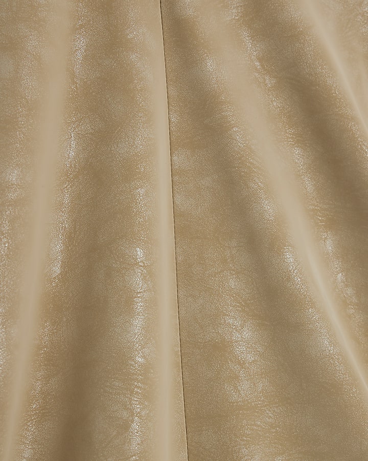 beige in ecopelle batwing top a manica lunga