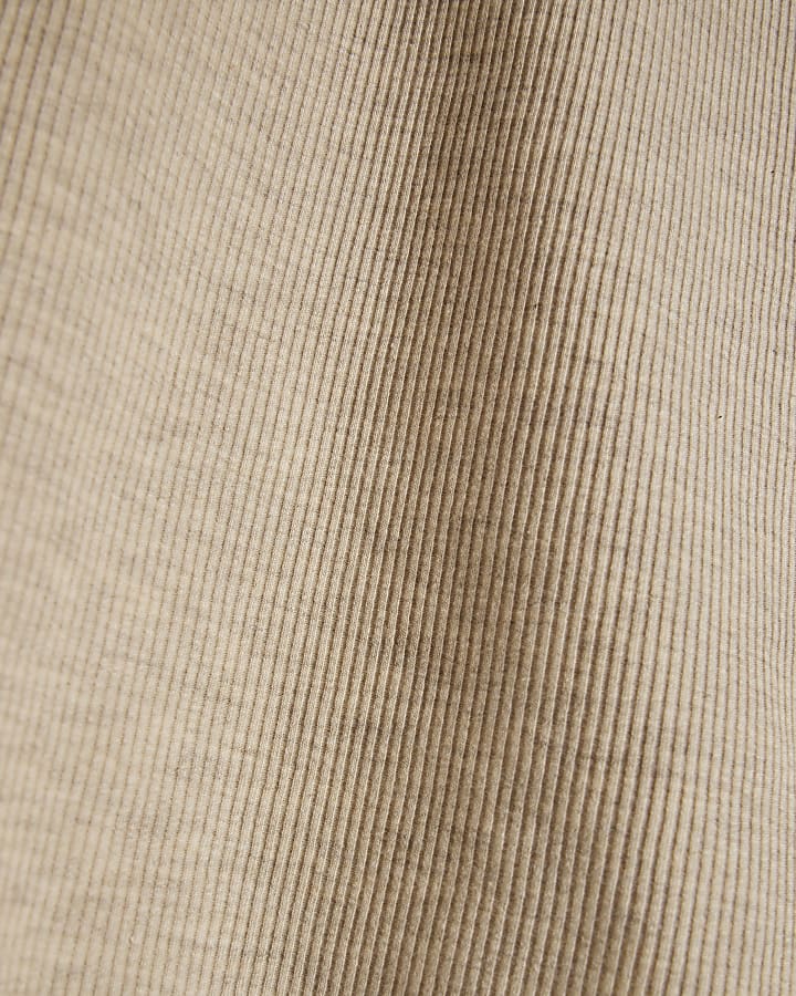beige pettine trim long sleeve top