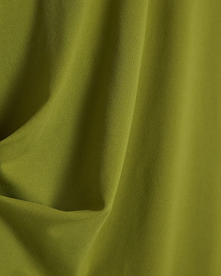 verde spallina lunga asimmetrica top