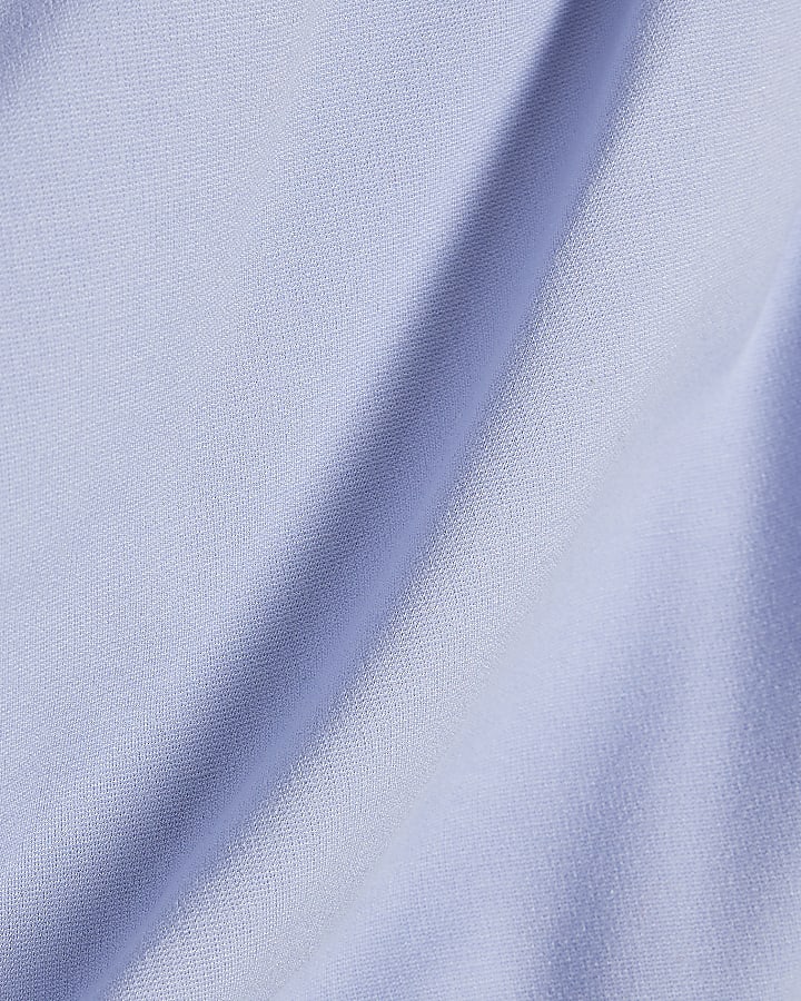blue stretch drappeggiato midi dress