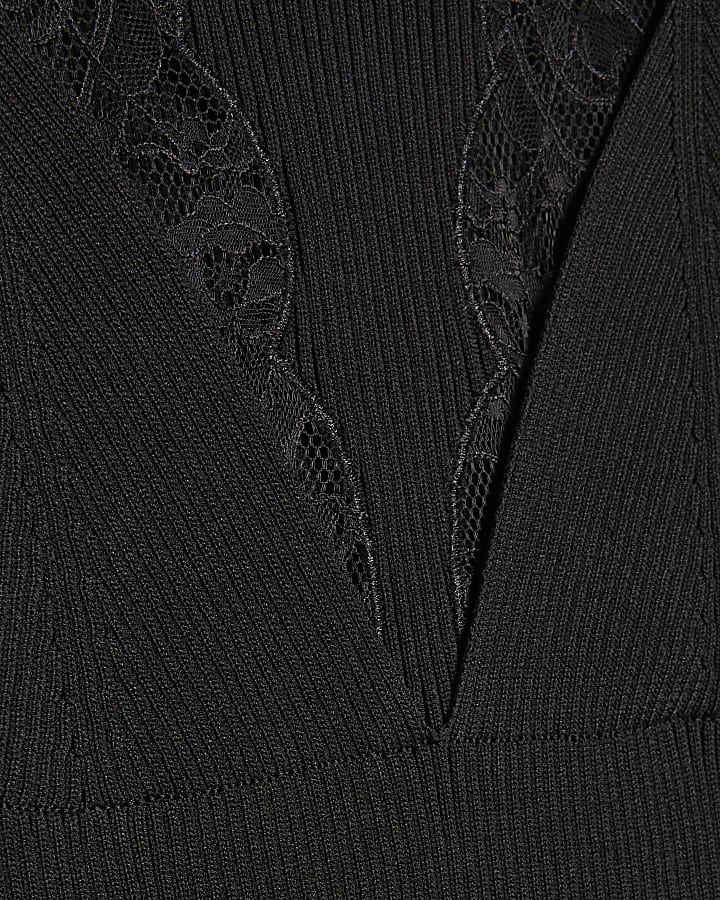 nero con inserto in pizzo abito a coste