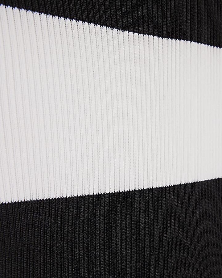 nero con cintura striscia a maglia midi dress