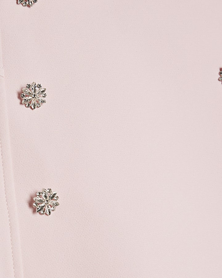 rosa diamante mini gonna a pieghe